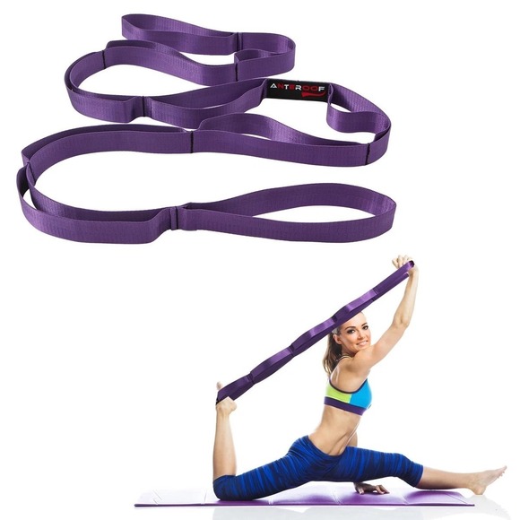 The Unbranded Brand Other - Durable Non-Elastic Stretch Strap for Physical Therapy and Yoga, 10 Purple